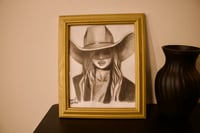 Image 2 of Graphite Cowgirl Original Drawing
