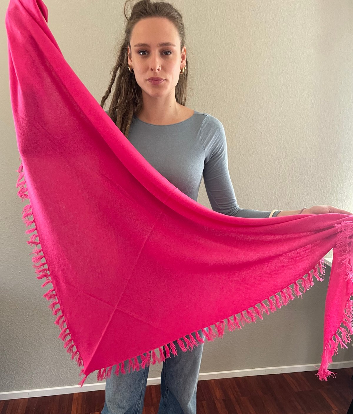 Image of Zottelschal 100% Cashmere pink