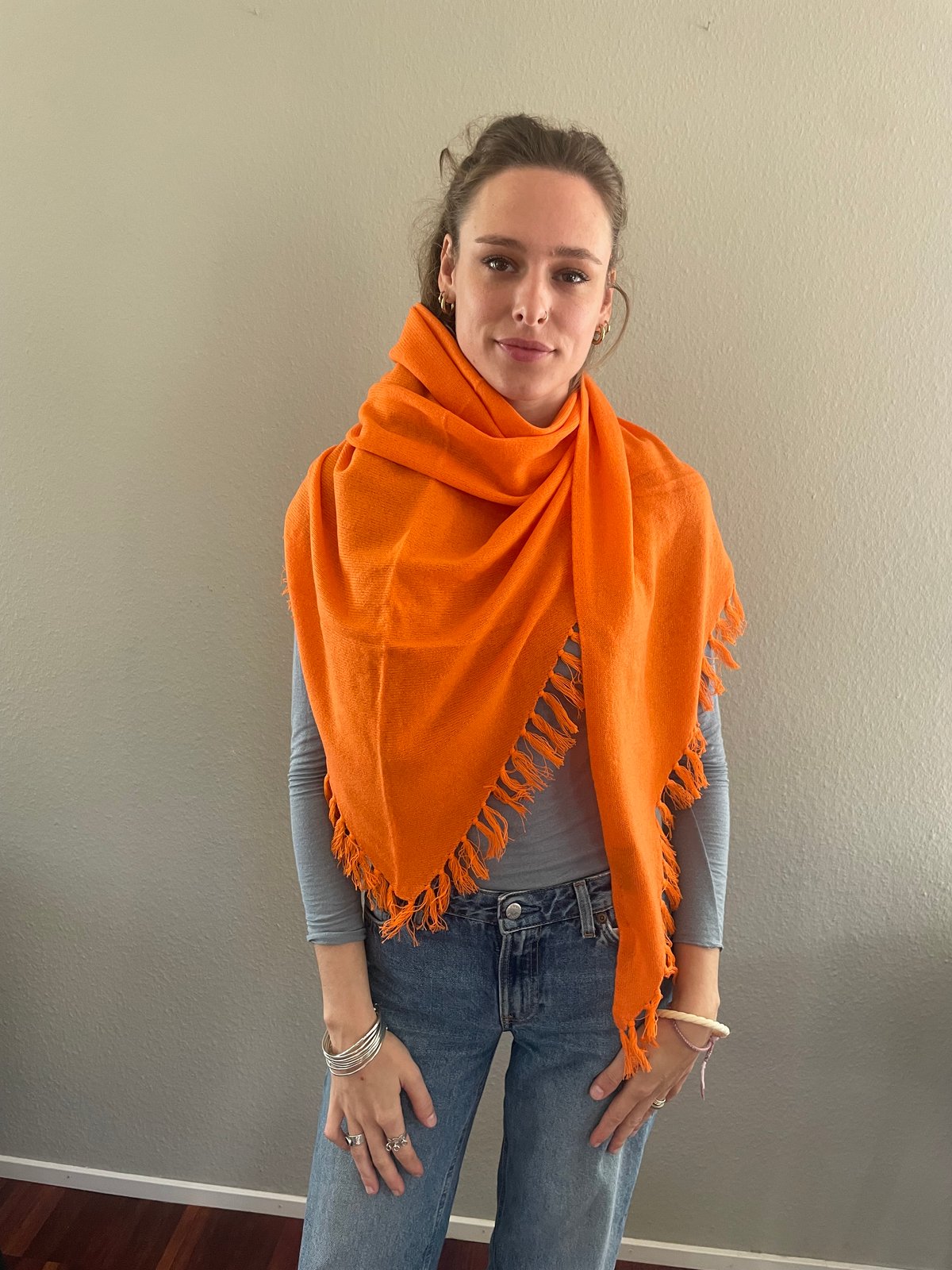 Image of Zottelschal 100% Cashmere orange