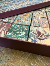 Image 4 of Heirloom box containing 24 small boxes FILLED with Hand Marbled Decorations 