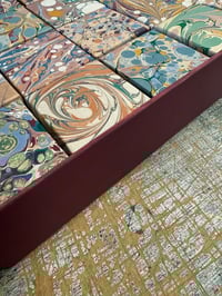 Image 11 of Heirloom box containing 24 small boxes FILLED with Hand Marbled Decorations 