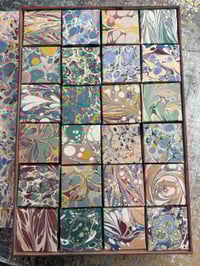 Image 3 of Heirloom box containing 24 small boxes FILLED with Hand Marbled Decorations 