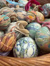 Image 14 of Heirloom box containing 24 small boxes FILLED with Hand Marbled Decorations 