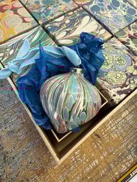 Image 15 of Heirloom box containing 24 small boxes FILLED with Hand Marbled Decorations 