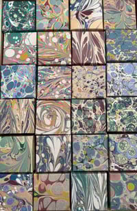 Image 18 of Heirloom box containing 24 small boxes FILLED with Hand Marbled Decorations 