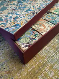 Image 5 of Heirloom box containing 24 small boxes FILLED with Hand Marbled Decorations 