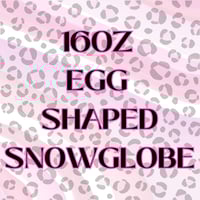 Image 1 of 16OZ EGG SHAPED GLASS SNOWGLOBE