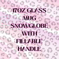 Image 1 of 17OZ GLASS MUG SNOWGLOBE WITH FILLABLE HANDLE