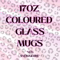 Image 1 of 17OZ COLOURED GLASS MUGS *NON SNOWGLOBE*