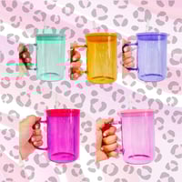 Image 2 of 17OZ COLOURED GLASS MUGS *NON SNOWGLOBE*