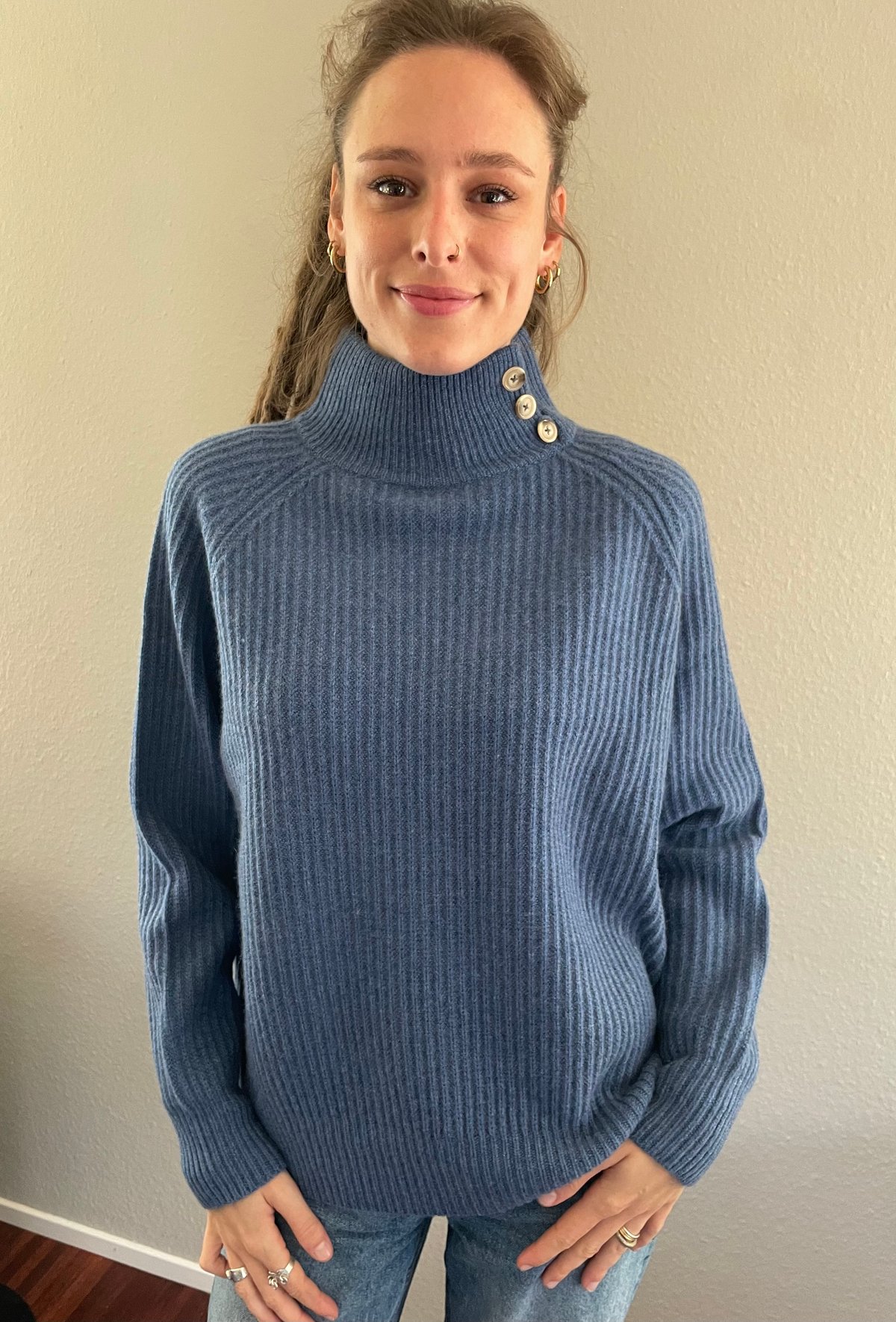 Image of Poloneck 100% Cashmere Denimblau