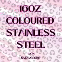 Image 1 of 16OZ COLOURED STAINLESS STEEL LIBBY * NON SNOWGLOBE*