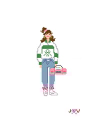 Needlepoint Canvases - 80's Girl