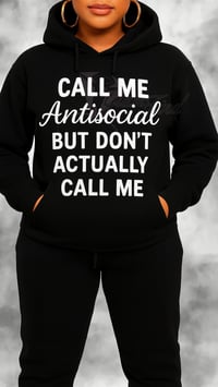 Unisex Call Me Antisocial Hoodie, Funny Quote Hoodie for Women, Introvert Statement Sweatshirt 