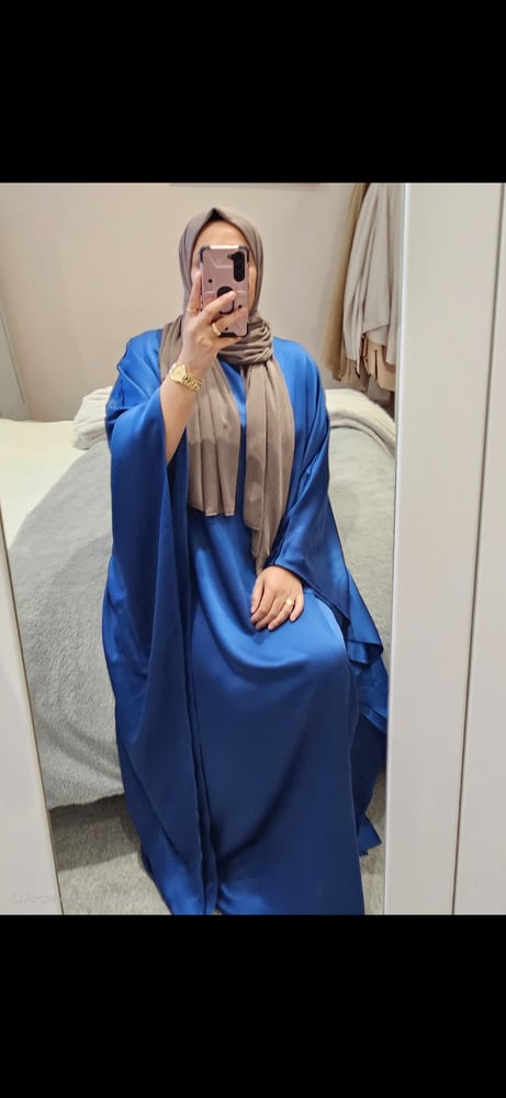 Image of Blue Satin Kaftan