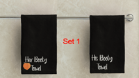 Image 1 of Her & His Booty Towels Set Black