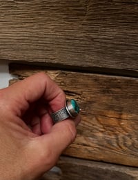 Image 2 of Turquoise Ring Sterling Silver Decorative Band