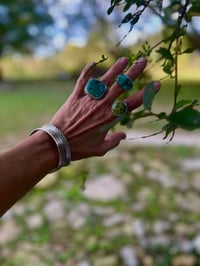Image 3 of Turquoise Ring Sterling Silver Decorative Band