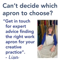 Image 15 of Split Leg Tie Apron for Potters, Artists & Makers. No14:3 Ochre Canvas