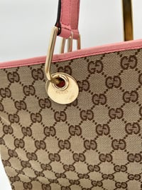 Image 3 of Gucci GG Canvas Eclipse Pink Leather Tote Bag