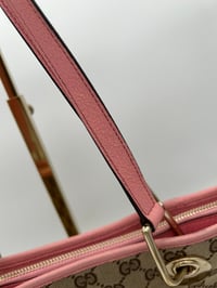 Image 15 of Gucci GG Canvas Eclipse Pink Leather Tote Bag