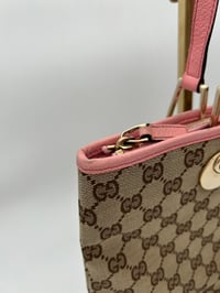 Image 9 of Gucci GG Canvas Eclipse Pink Leather Tote Bag