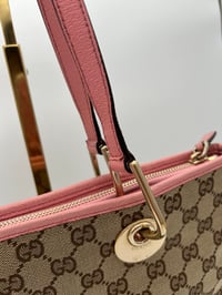 Image 8 of Gucci GG Canvas Eclipse Pink Leather Tote Bag