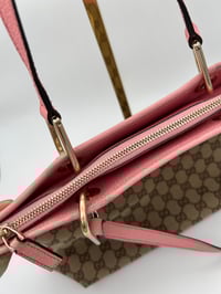 Image 19 of Gucci GG Canvas Eclipse Pink Leather Tote Bag