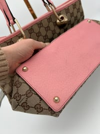 Image 13 of Gucci GG Canvas Eclipse Pink Leather Tote Bag