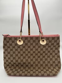 Image 7 of Gucci GG Canvas Eclipse Pink Leather Tote Bag