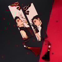 Image 3 of Bookmark with red foil - Marcin & Min Foxes 