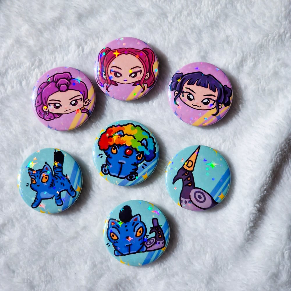 Image of !! NEW !! KPOP Demon Hunters Holo Badges