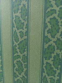 Image 5 of 1980s Vintage Marvic Textiles Wallpaper Rolls - Forest Green Leopard Print Stripe Retro - (Set of 2)