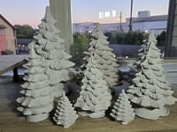 Image 4 of  Handmade and Handpainted Casted Vintage with Modern twist Ceramic Christmas Trees 