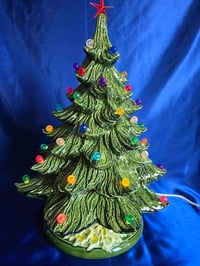 Image 6 of  Handmade and Handpainted Casted Vintage with Modern twist Ceramic Christmas Trees 