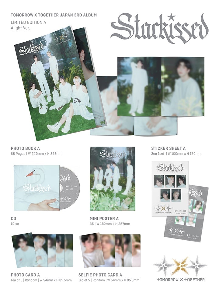 Image of [PRE-ORDER] TXT JP 3rd Album ‘Starkissed’ (Limited Edition A) + Weverse Shop POBs