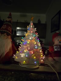 Image 1 of  Handmade and Handpainted Casted Vintage with Modern twist Ceramic Christmas Trees 