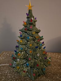 Image 7 of  Handmade and Handpainted Casted Vintage with Modern twist Ceramic Christmas Trees 
