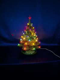 Image 2 of  Handmade and Handpainted Casted Vintage with Modern twist Ceramic Christmas Trees 