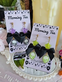 Image 1 of Coquette Skull Earrings