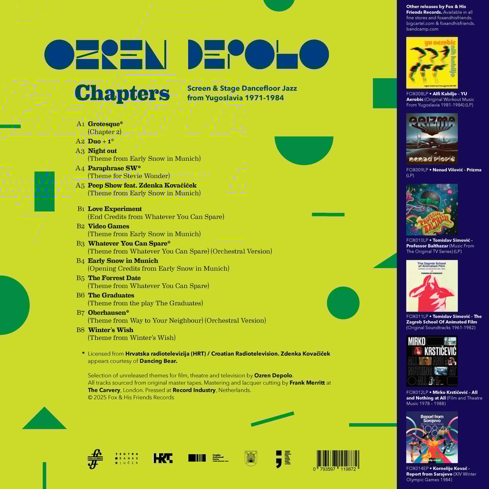OZREN DEPOLO - CHAPTERS (Dancefloor Jazz from Yugoslavia 1971-1984) LP + BOOKLET + OBI (GREEN VINYL)