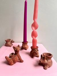 Image 1 of Clay Animal Candle Stands