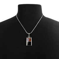 Image 1 of .925 German Silver Necklace & Multi Stone Pendant