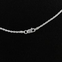 Image 2 of .925 Italian Silver Rope Chain Necklace - 23.5in