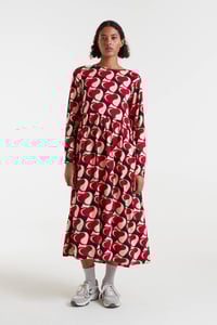 Image 1 of Vestido midi con estampado Heart attack