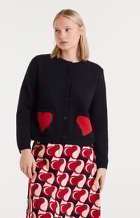 Image 1 of Cárdigan jacquard con estampado Heart Attack Small