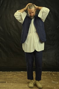 Image 5 of Clayton Gilet - Italian Navy grey Stripe 