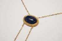 Image 4 of Vintage 14k Yellow Gold, Lapis Lazuli Necklace with Lapis Drops