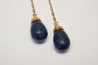 Image 5 of Vintage 14k Yellow Gold, Lapis Lazuli Necklace with Lapis Drops