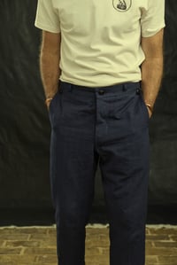 Image 4 of Peaky Blinder Trouser - Navy grey Stripe 